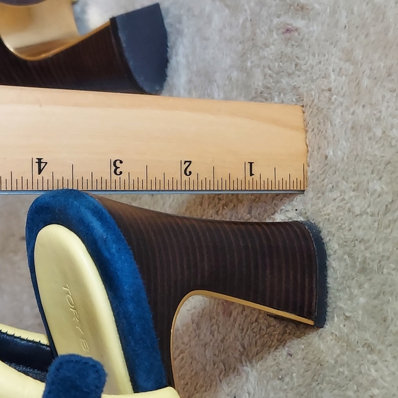 Tory Burch Red and Blue Heels Vibrant Color Block Design - Picture 13 of 16